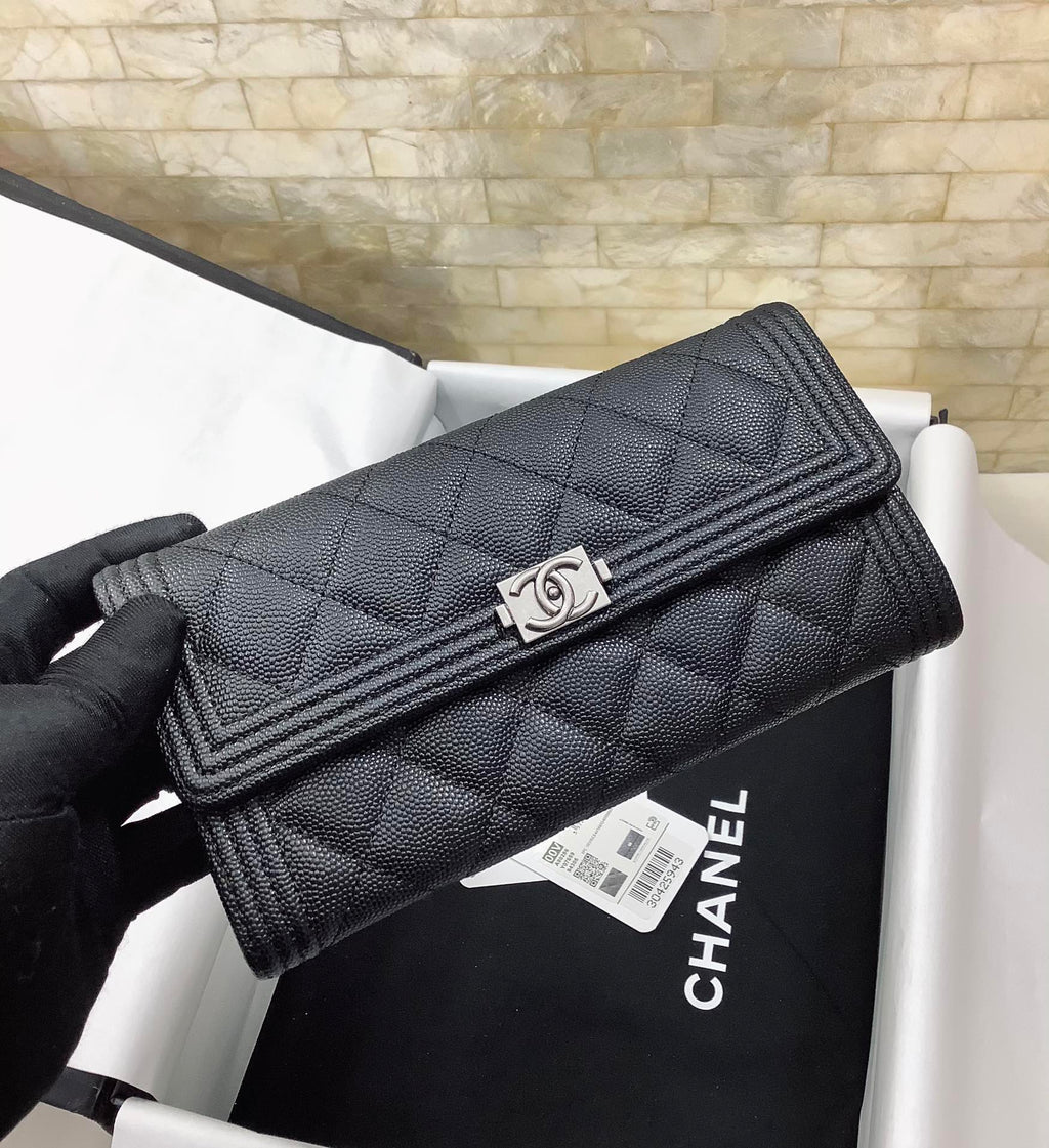 ロングフラップウォレット シルバーハードウェア 20cm (代金引換)