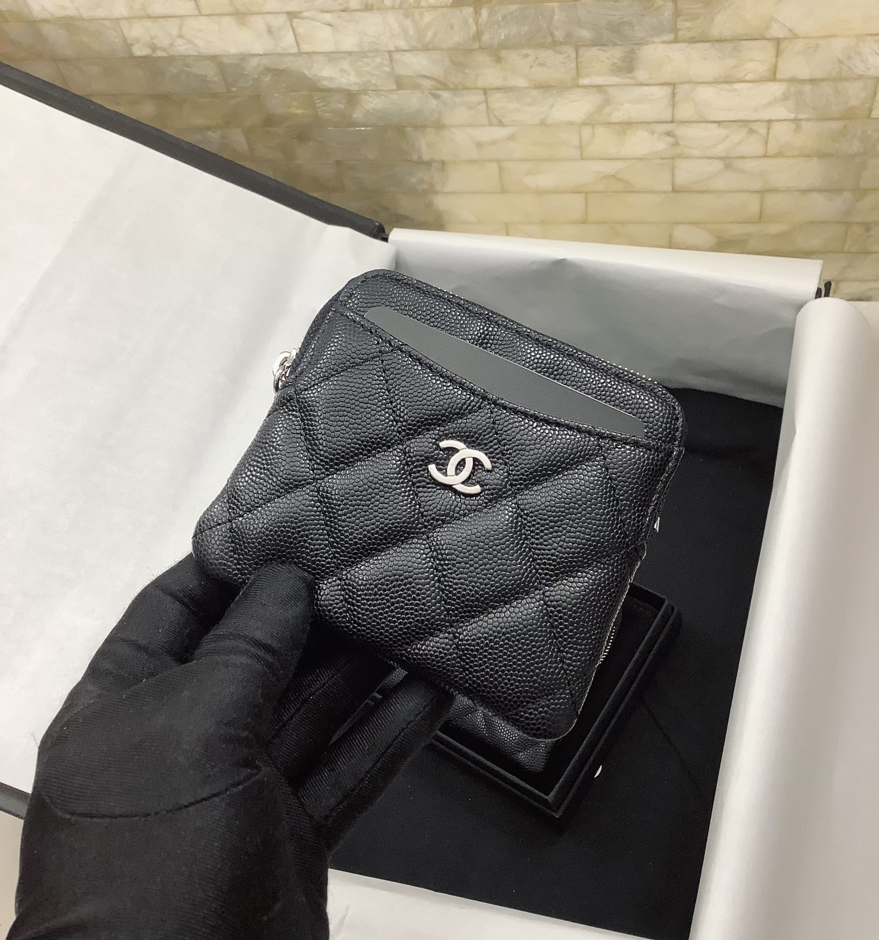 シルバーハードウェア付きカードホルダー 19cm (代金引換)
