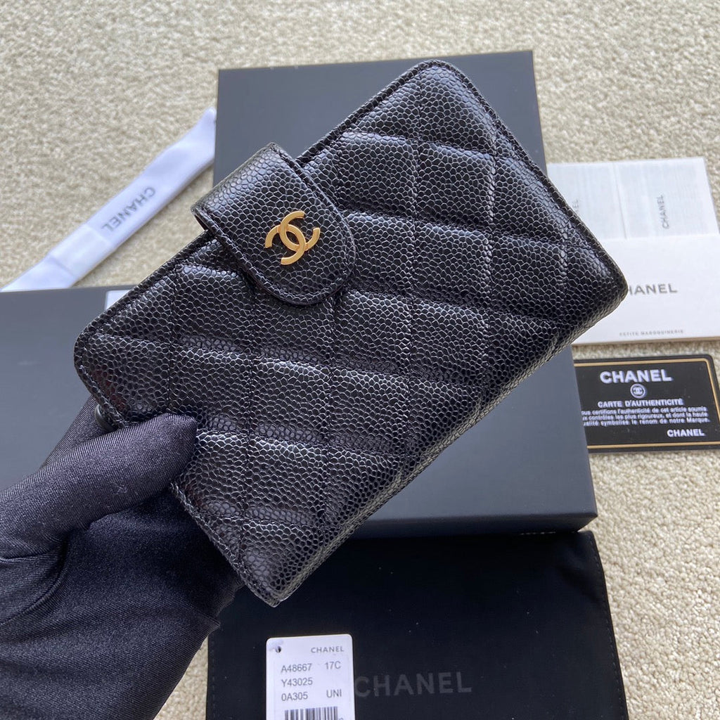 ミディアムウォレット ゴールドハードウェア 15cm (代金引換)