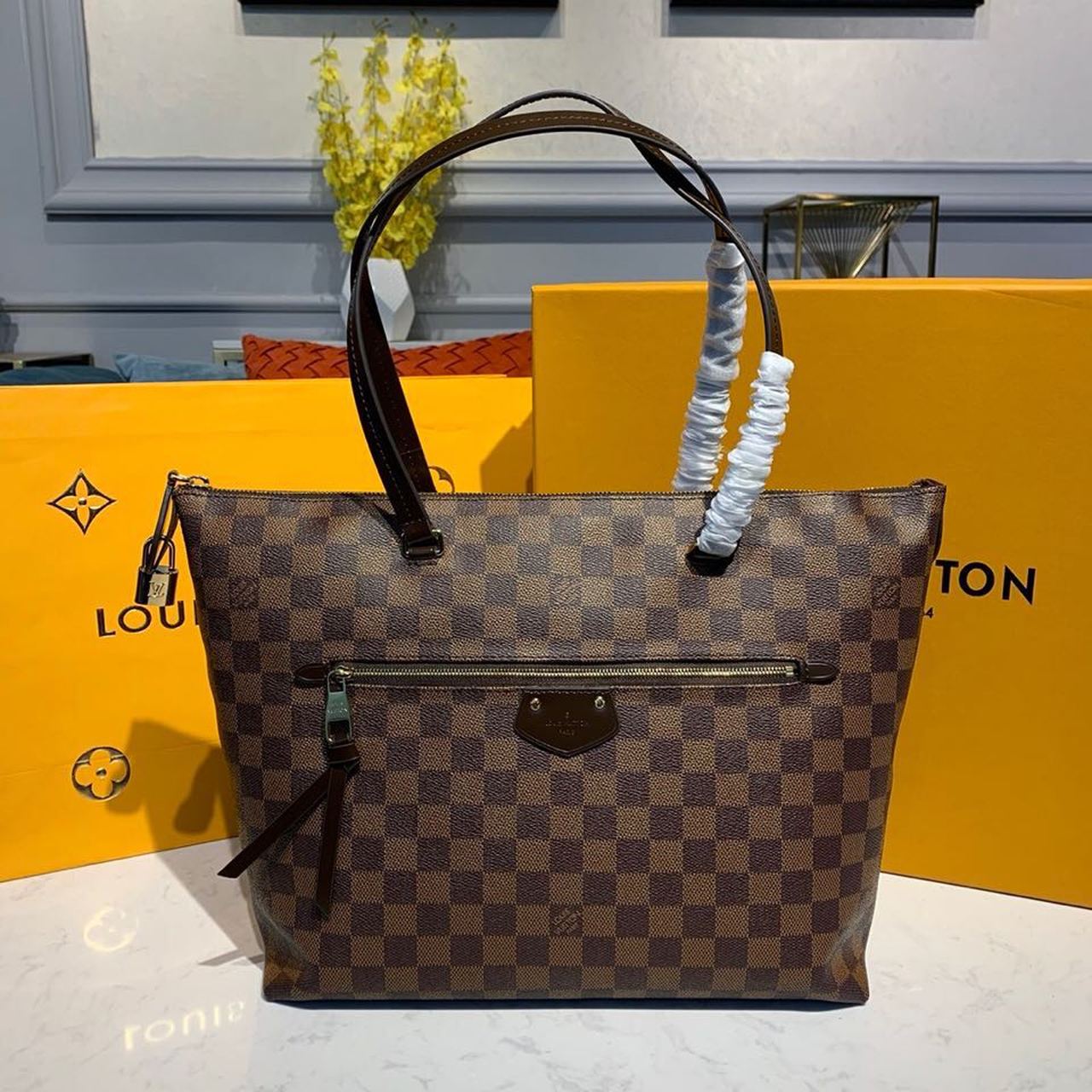 イエナ MM バッグ 34cm ダミエ エベヌ キャンバス 秋冬コレクション N41013 ブラウン (代金引換)