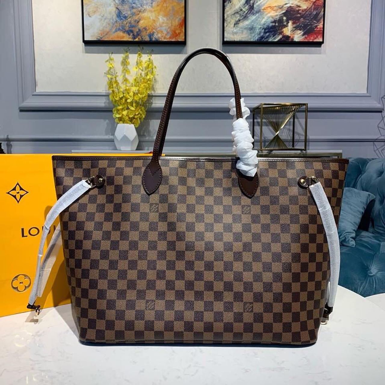 ネヴァーフル GM バッグ 40cm ダミエ・エベヌ キャンバス 秋冬コレクション N41357 レッド (代金引換)