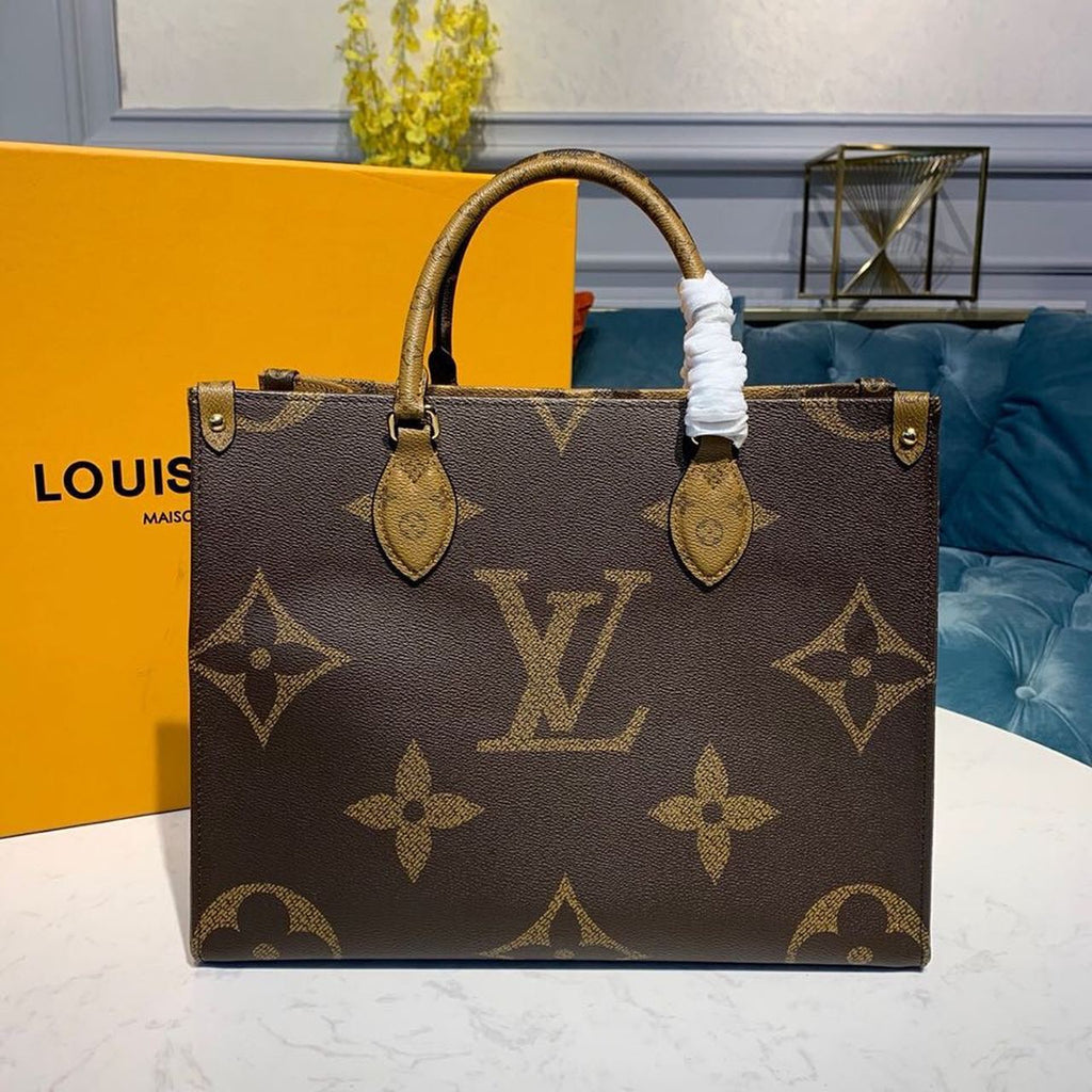 オンザゴー バッグ 34cm モノグラムジャイアント／モノグラムリバースキャンバス 春夏コレクション M44577 ブラウン／タン (代金引換)