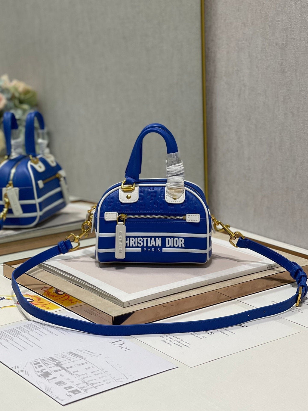 ミニバイブ ジップ ボウリングバッグ 17cm ブルー (代金引換)