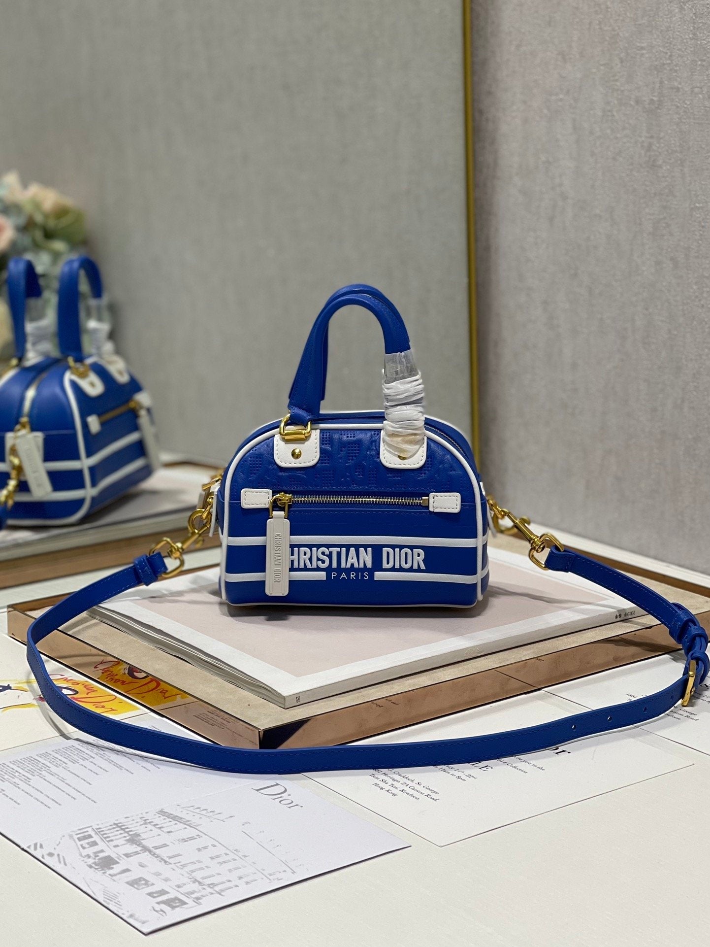 ミニバイブ ジップ ボウリングバッグ 17cm ブルー (代金引換)