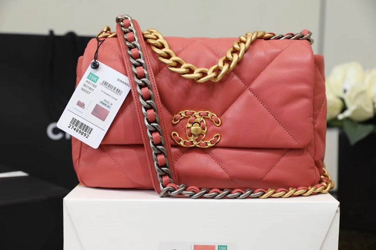 19 フラップバッグ 26cm ゴートスキンレザー 春夏 アクト1 コレクション ローズピンク (代金引換)