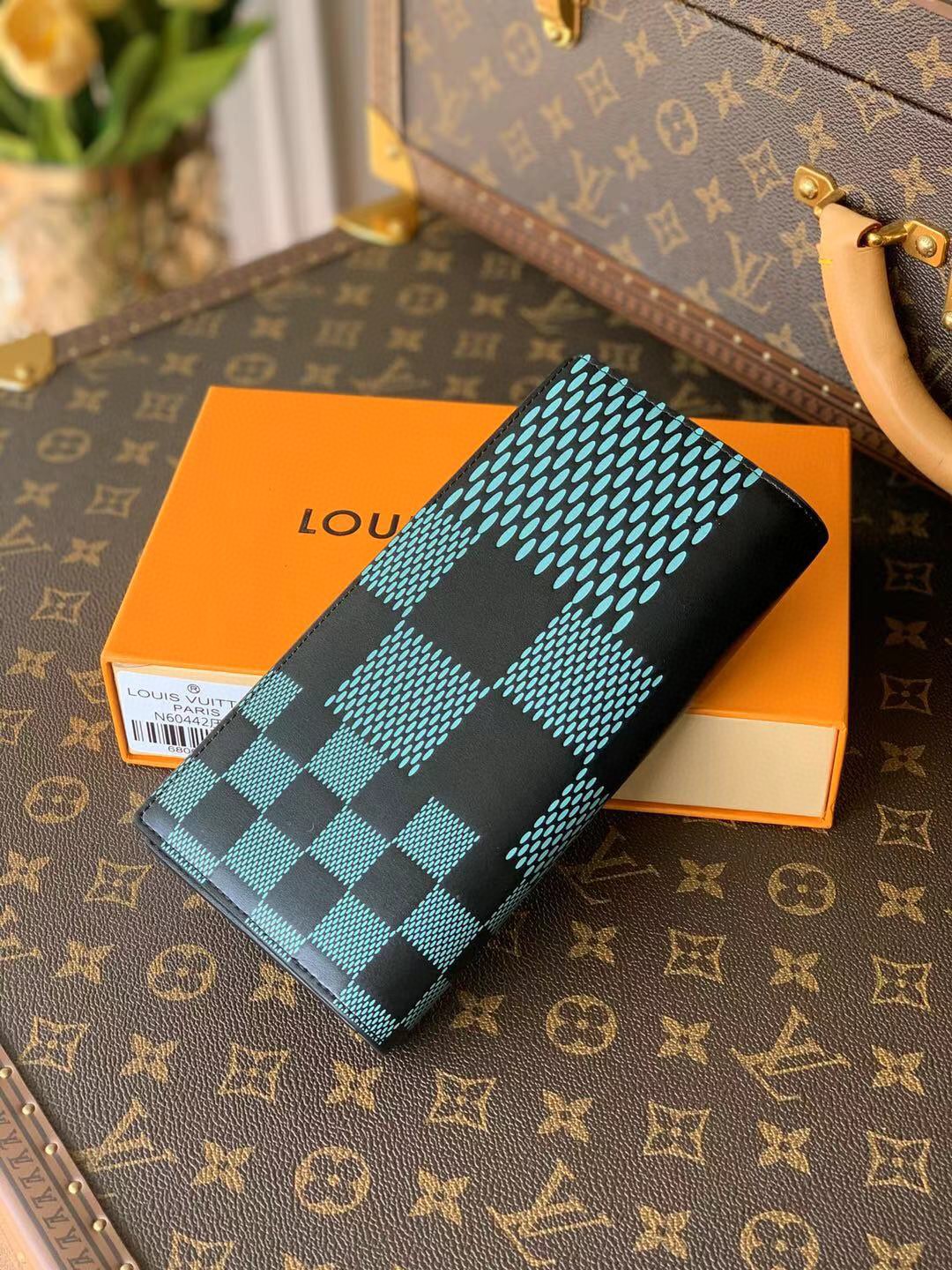 ダミエ 財布 10cm グリーン (代金引換)
