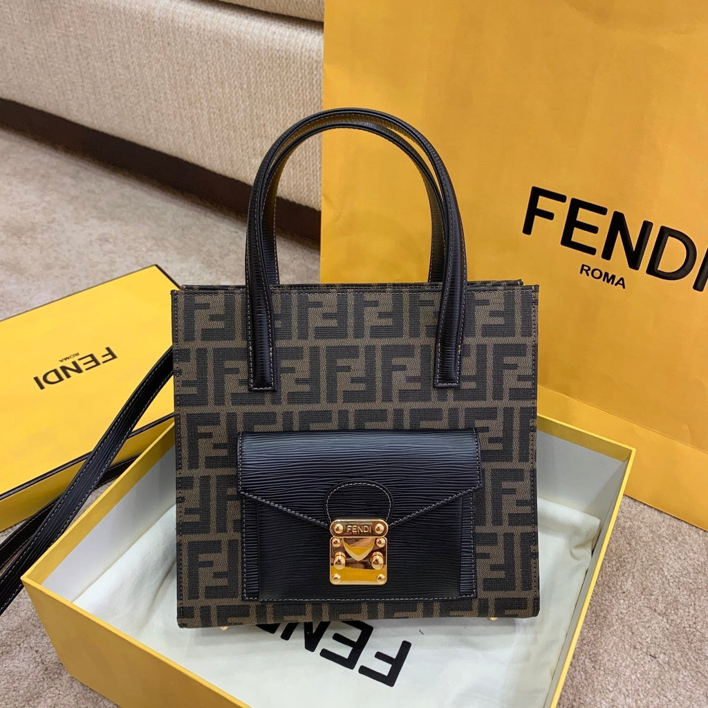 ヴィンテージ ハンドルバッグ 26cm ブラウン (代金引換)