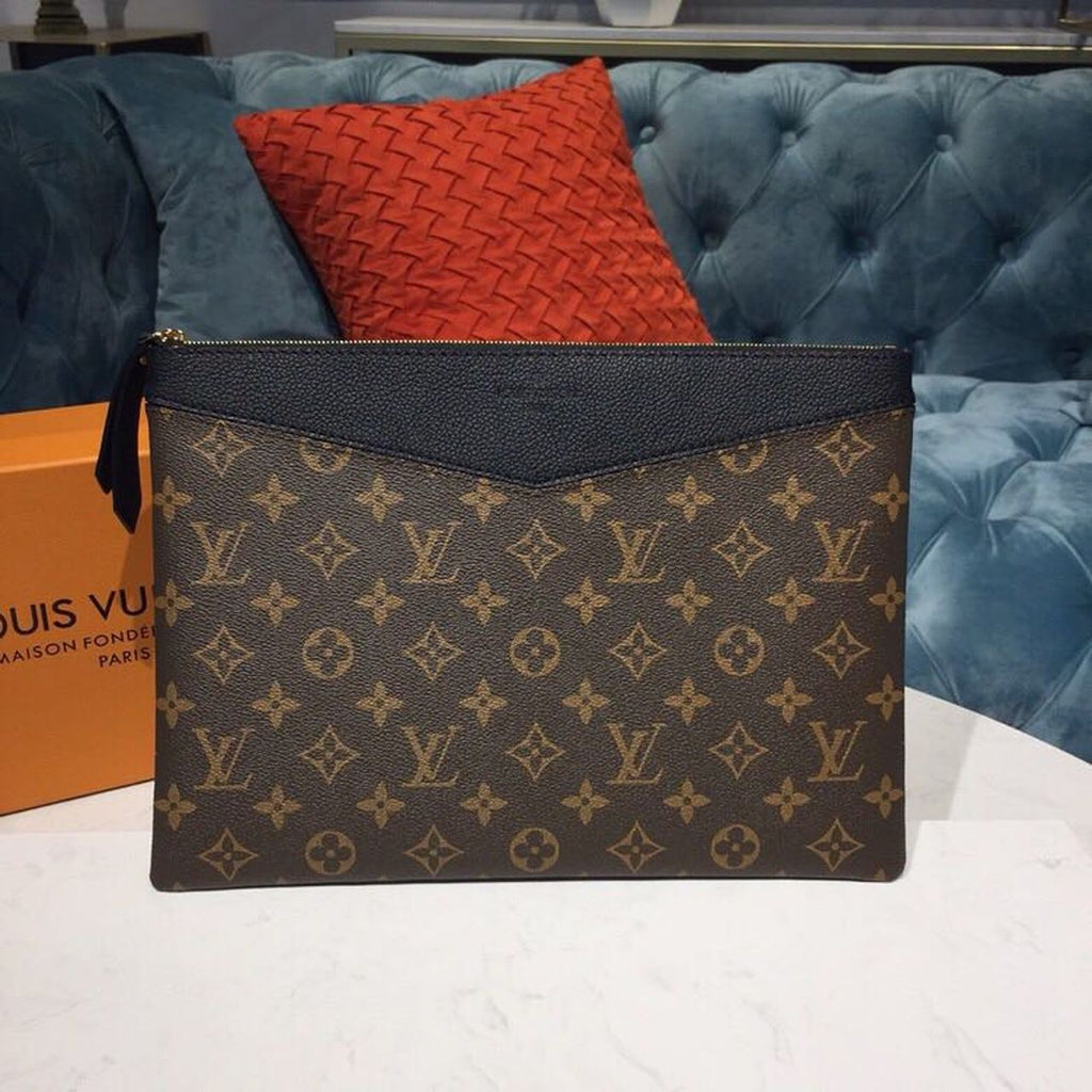 デイリーポーチバッグ 30cm モノグラムキャンバス 春夏コレクション M62048 ブラック (代金引換)