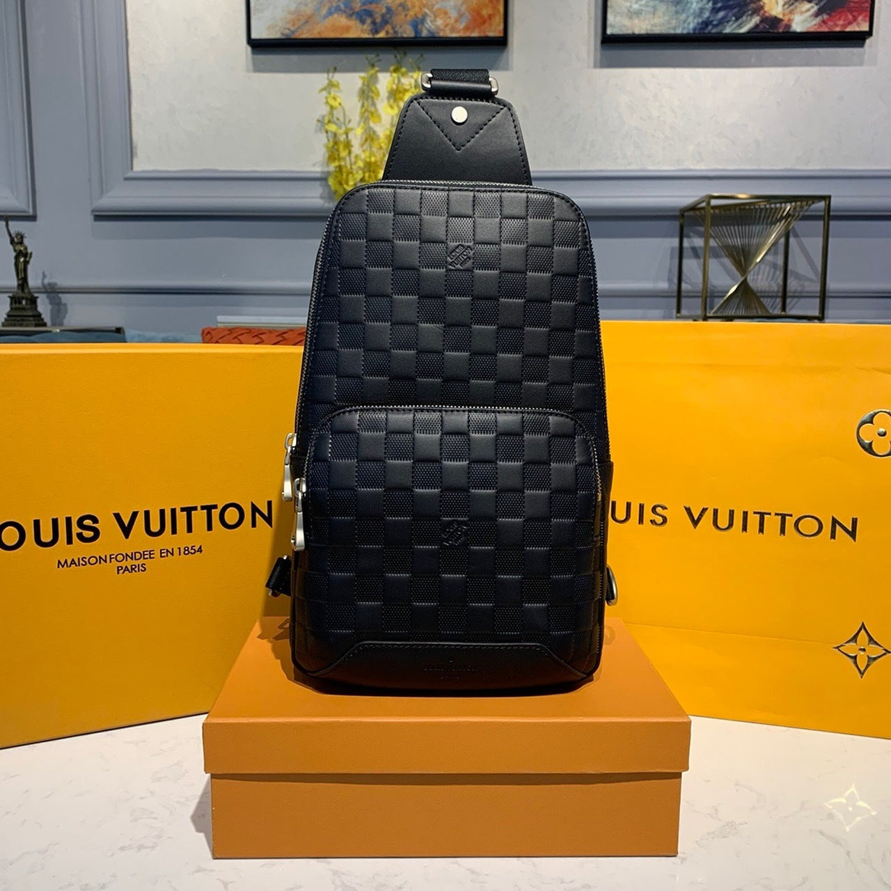 アベニュー スリング バッグ 32cm ダミエ・アンフィニ キャンバス 春夏コレクション N41720 ブラック (代金引換)