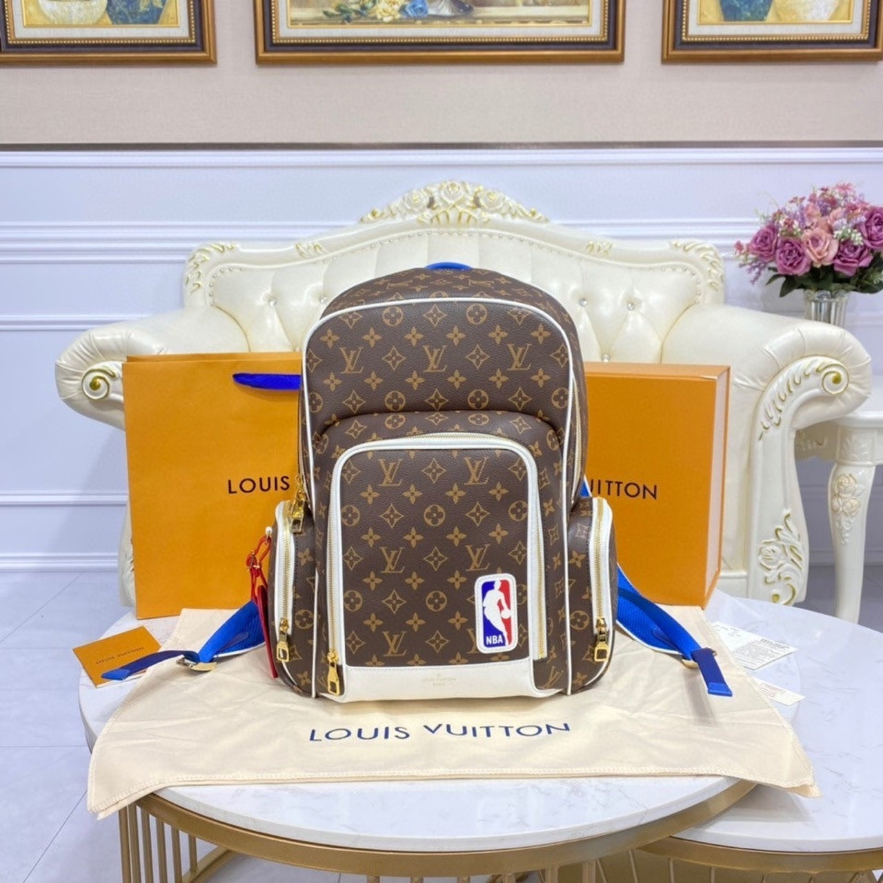 コラボ NBA ニューバックパック 40cm モノグラムキャンバス 春夏コレクション ブラウン (代金引換)