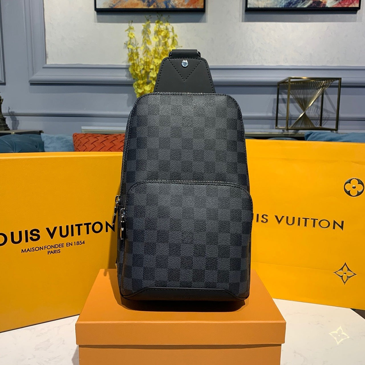 アベニュー スリング バッグ 32cm ダミエ・グラフィット キャンバス 春夏コレクション M41719 ブラック (代金引換)