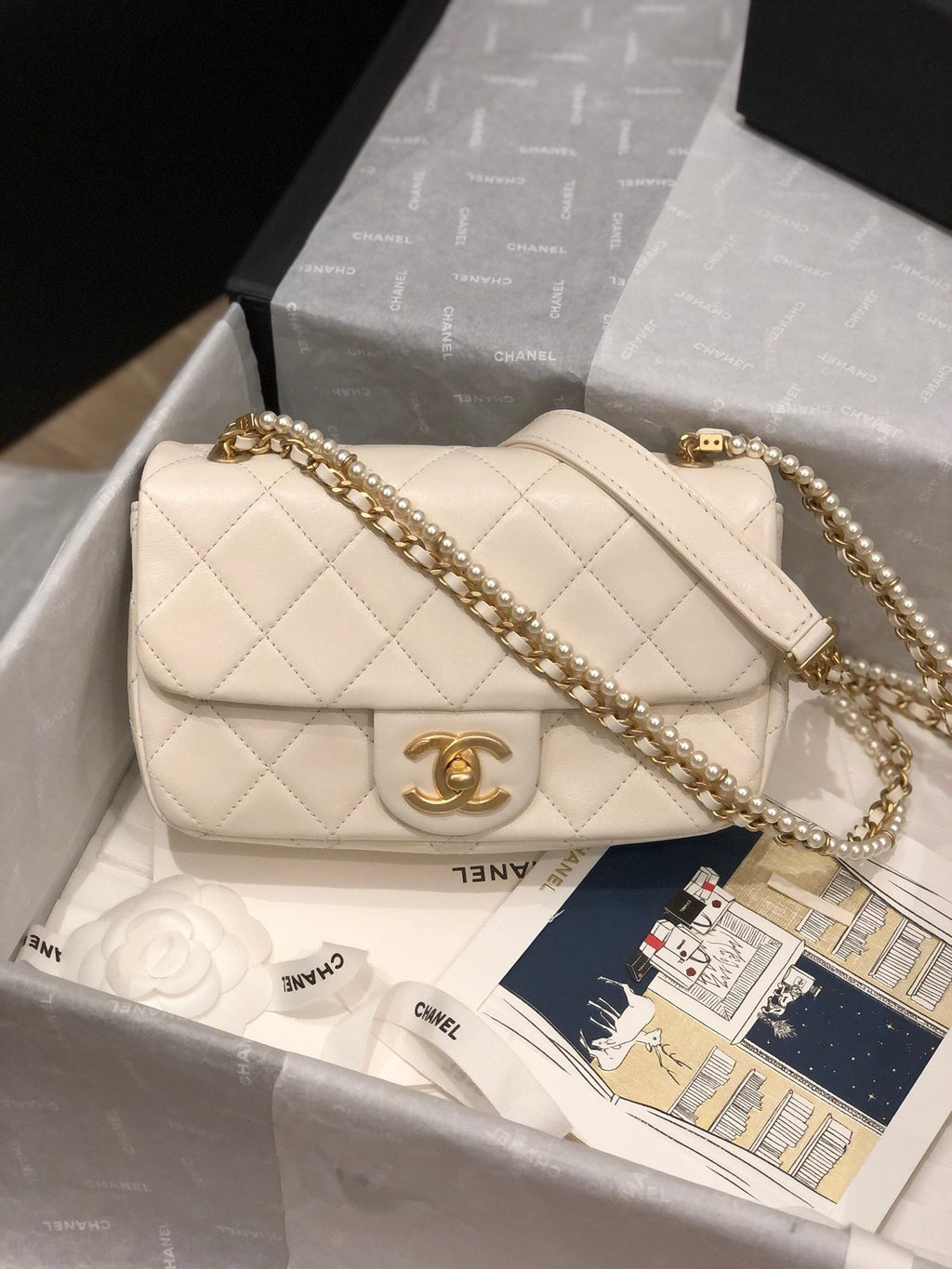 ミニフラップバッグ 20cm ホワイト (代金引換)