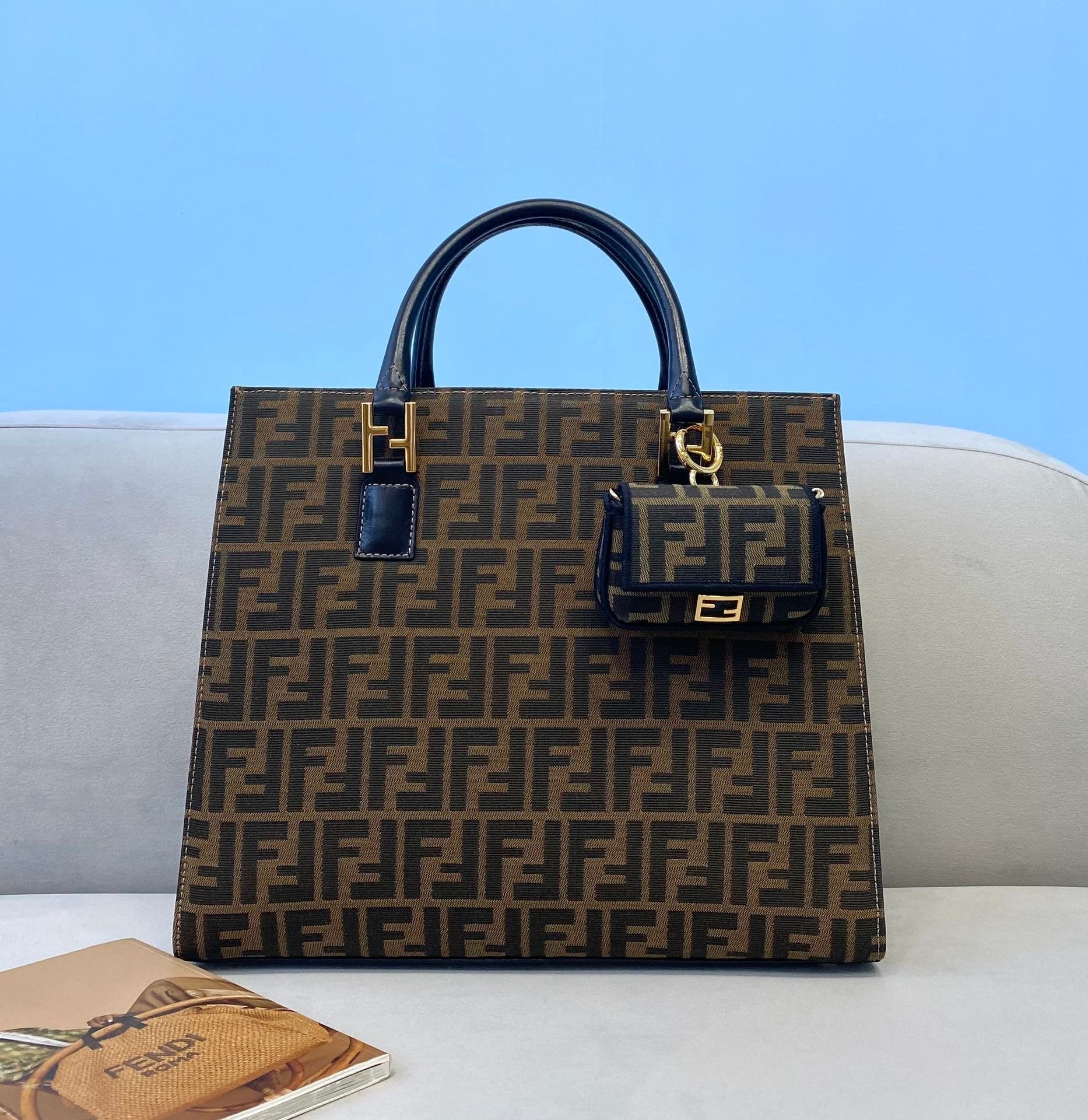 ハンドバッグ 35cm ブラウン (代金引換)