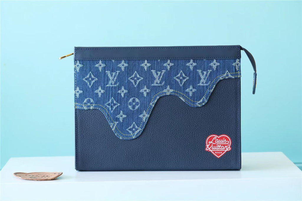 ポシェット ヴォヤージュ MM モノグラム ドリップ ブルー By Nigo プリスプリング メンズ トラベルアクセサリー 27cm M45961 (代金引換)