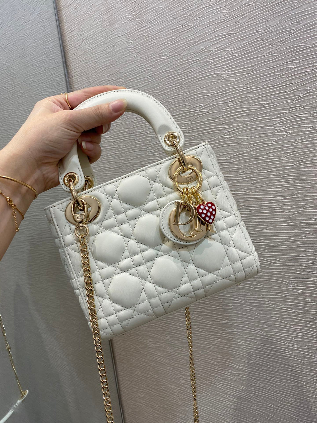 ホワイト ハンドルバッグ 17cm (代金引換)