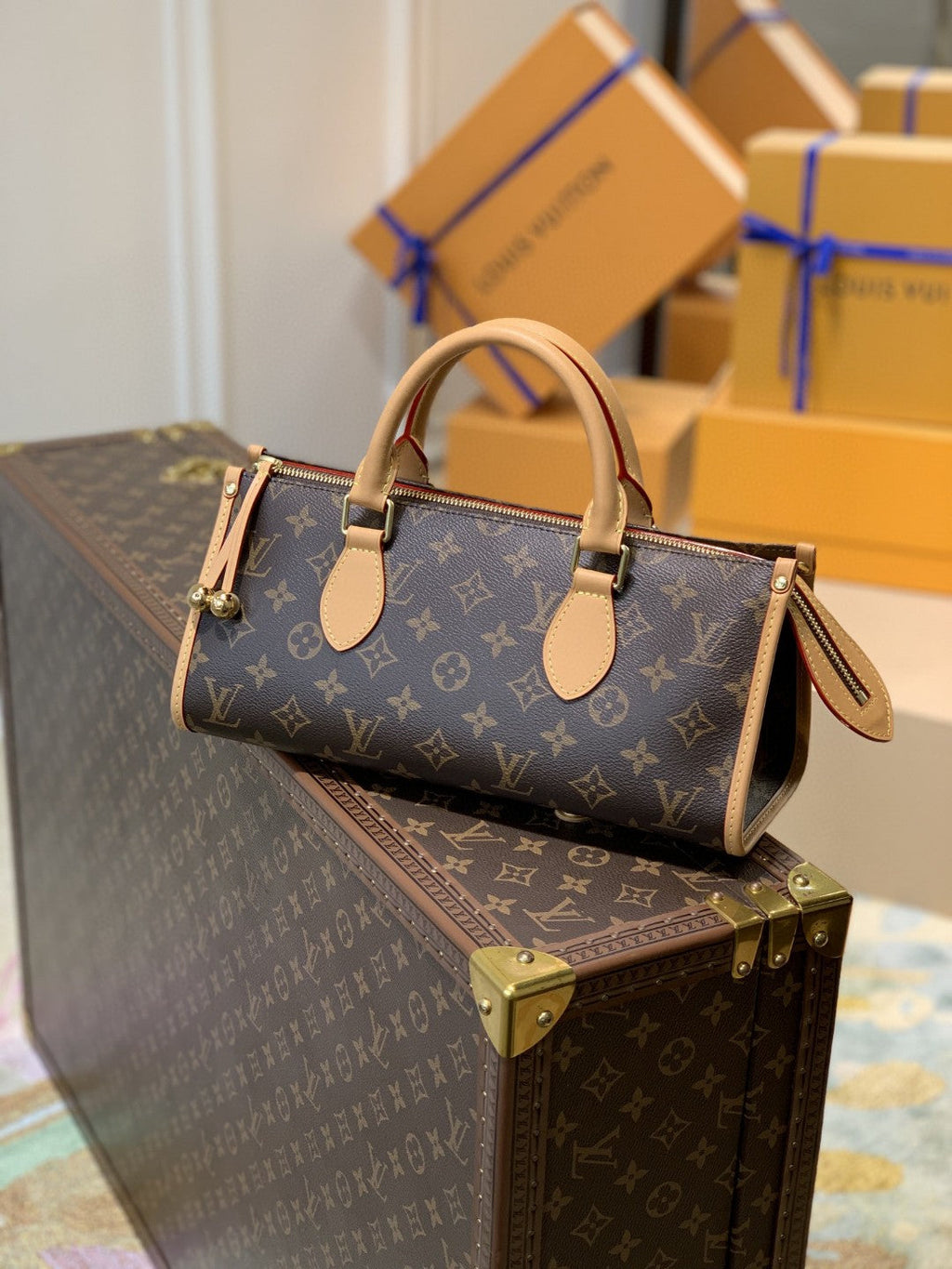 ハンドバッグ 30cm ブラウン (代金引換)
