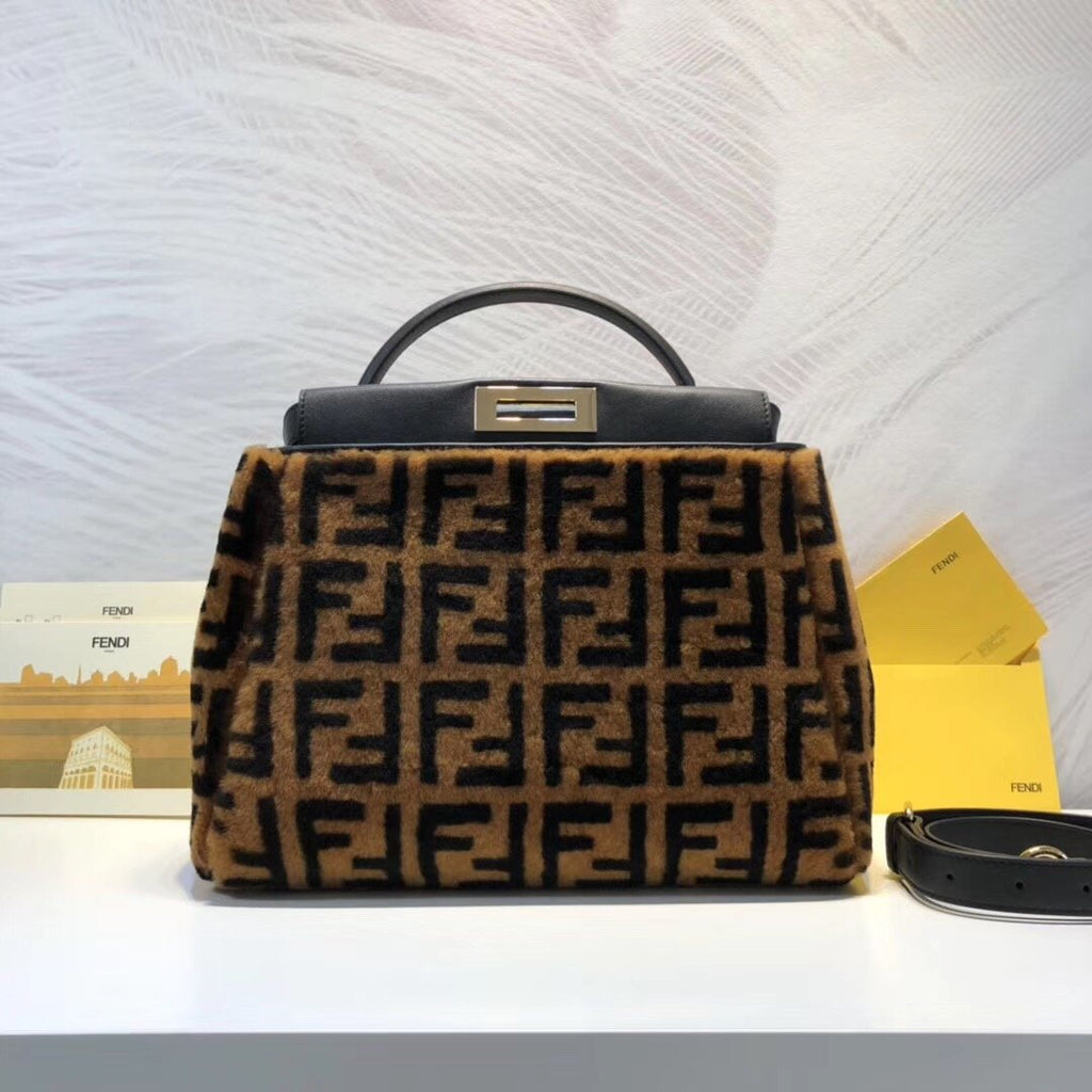 ピーカブー ハンドル バッグ 38cm ブラウン (代金引換)