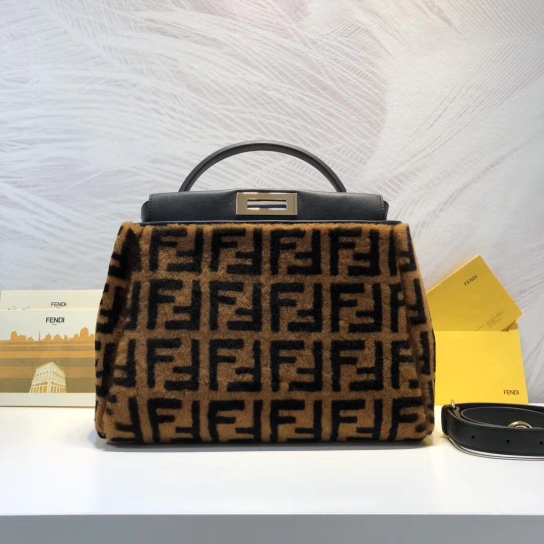 ピーカブー ハンドル バッグ 38cm ブラウン (代金引換)